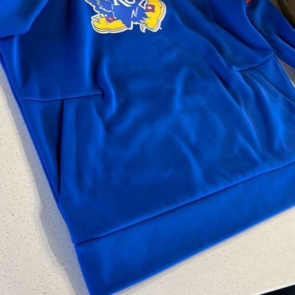 Adidas Climawarm Kansas Jayhawks Hoodie Cotton/Poly Mens L - Picture 5 of 9